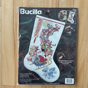 Bucilla To All A Good Night Christmas Cross Stitch Stocking Kit